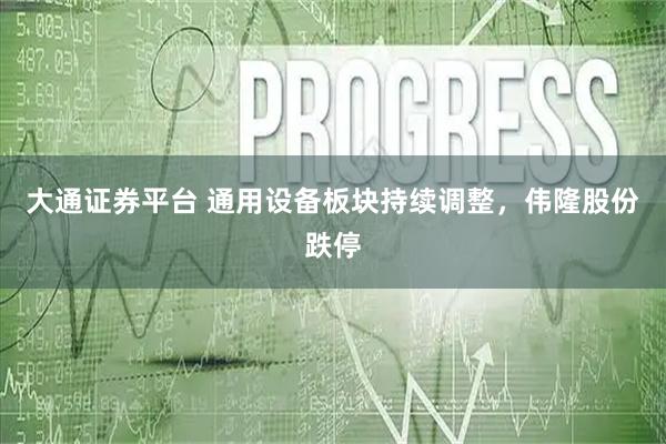 大通证券平台 通用设备板块持续调整，伟隆股份跌停